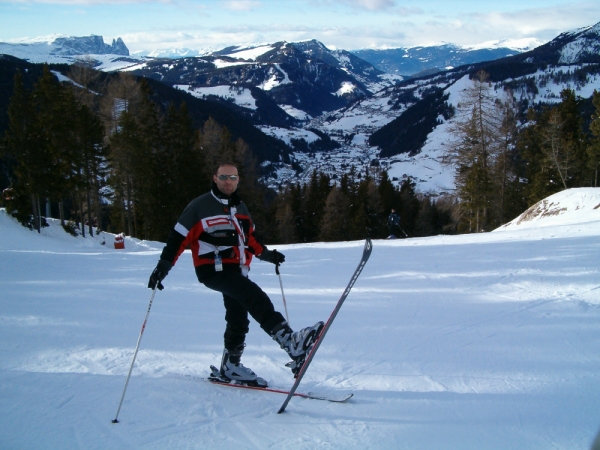 A sciare sulle Dolomiti nel 2003