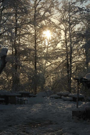 Atmosfera glaciale al valico di Bocca Serriola.