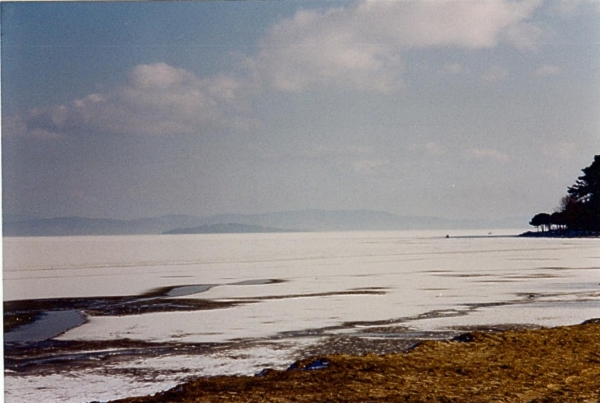 Lago Trasimeno Con Ghiaccio E Neve Gen 2002